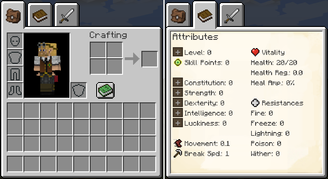 GitHub - CleverNucleus/playerex: Adds RPG attributes to Minecraft